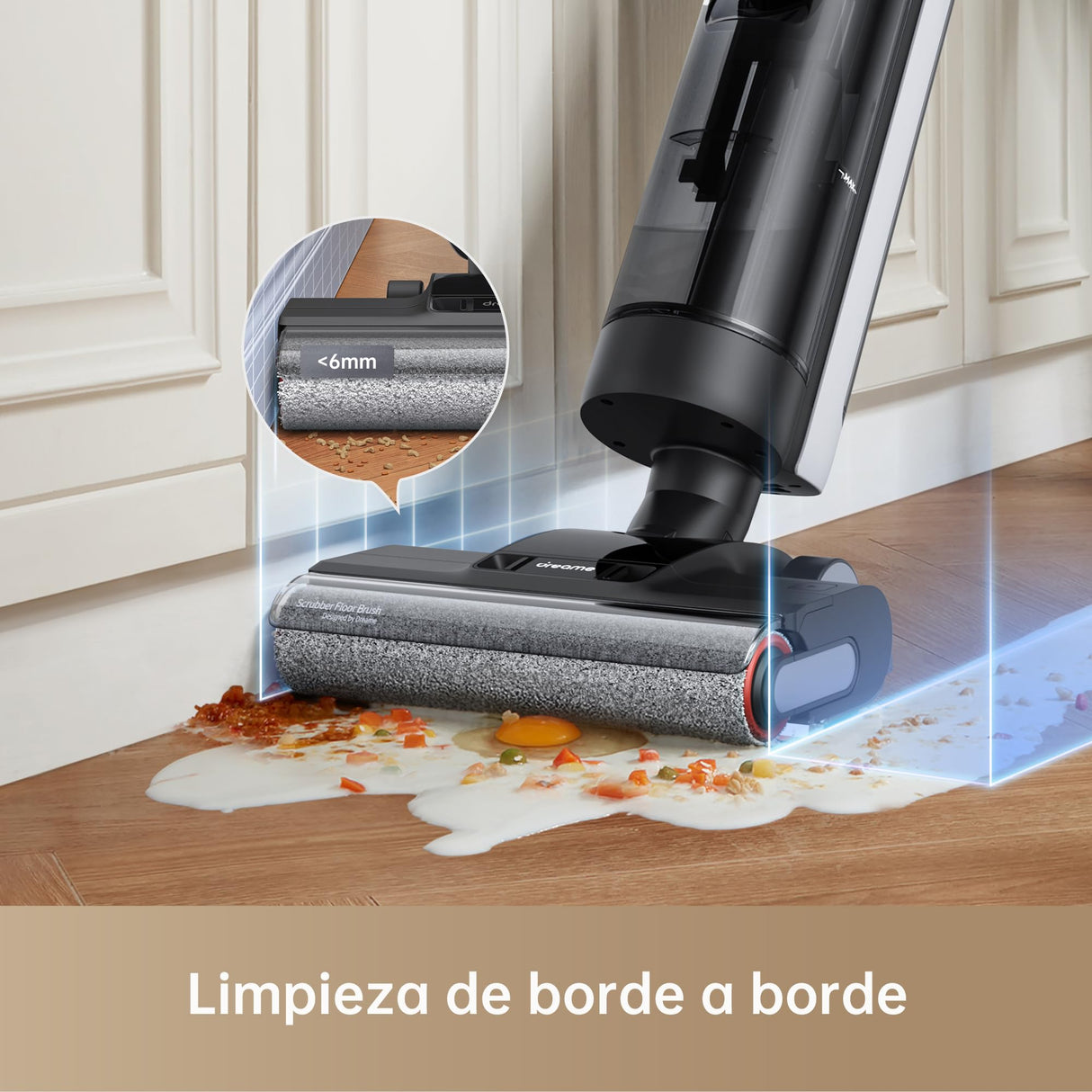 Dreame H12 Dual 4 en 1 Aspirador sin Cable, Aspirador Seco y Húmedo, Autolimpieza en un Solo Paso con Secado mediante Aire Caliente, Limpieza de Borde a Borde, App Limpieza Inteligente
