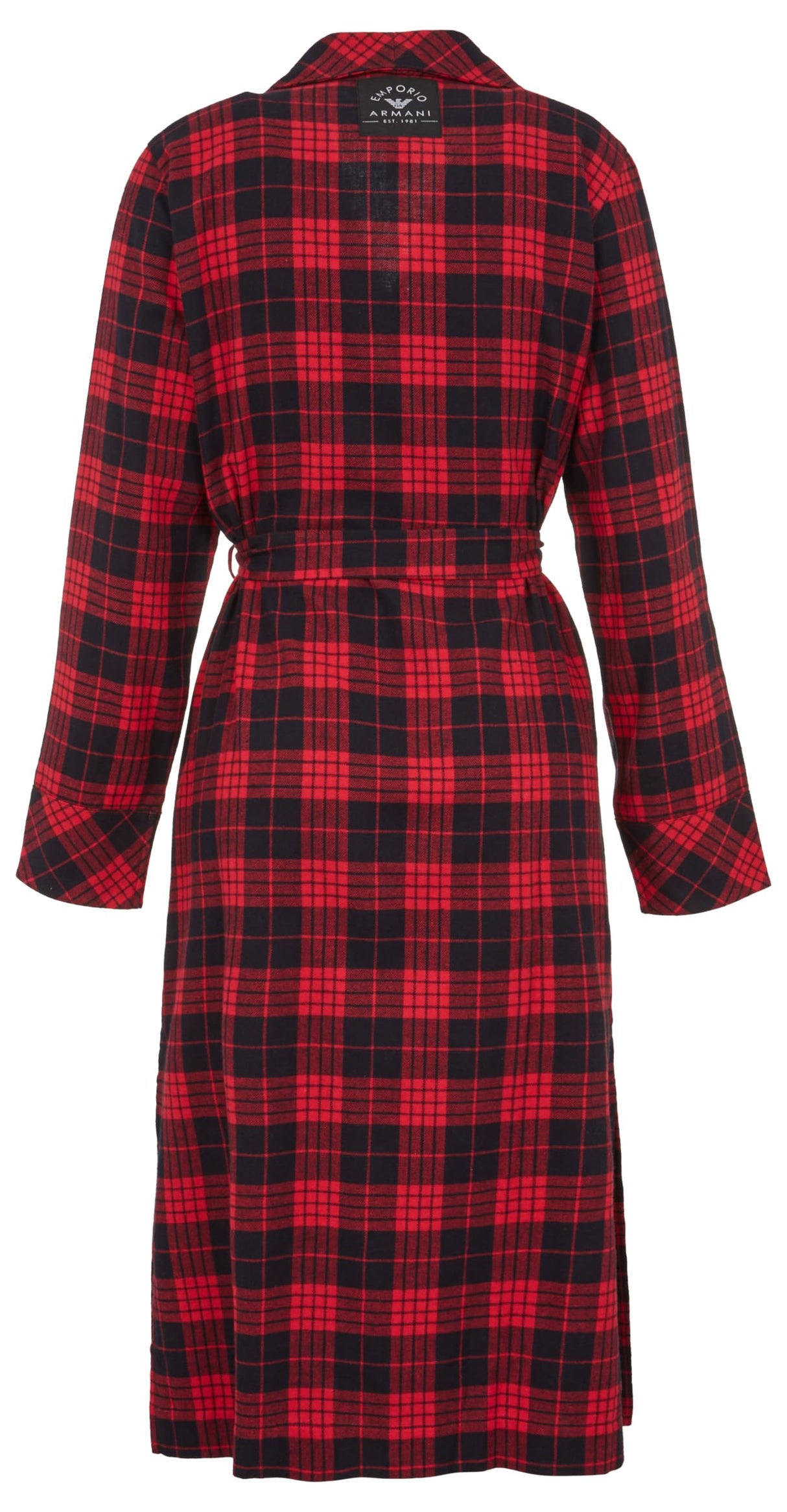 Emporio Armani Tartan Christmas Viscose Nightgown Bata de baño, SCOZZESE Rosso/Nero, L De Las Mujeres