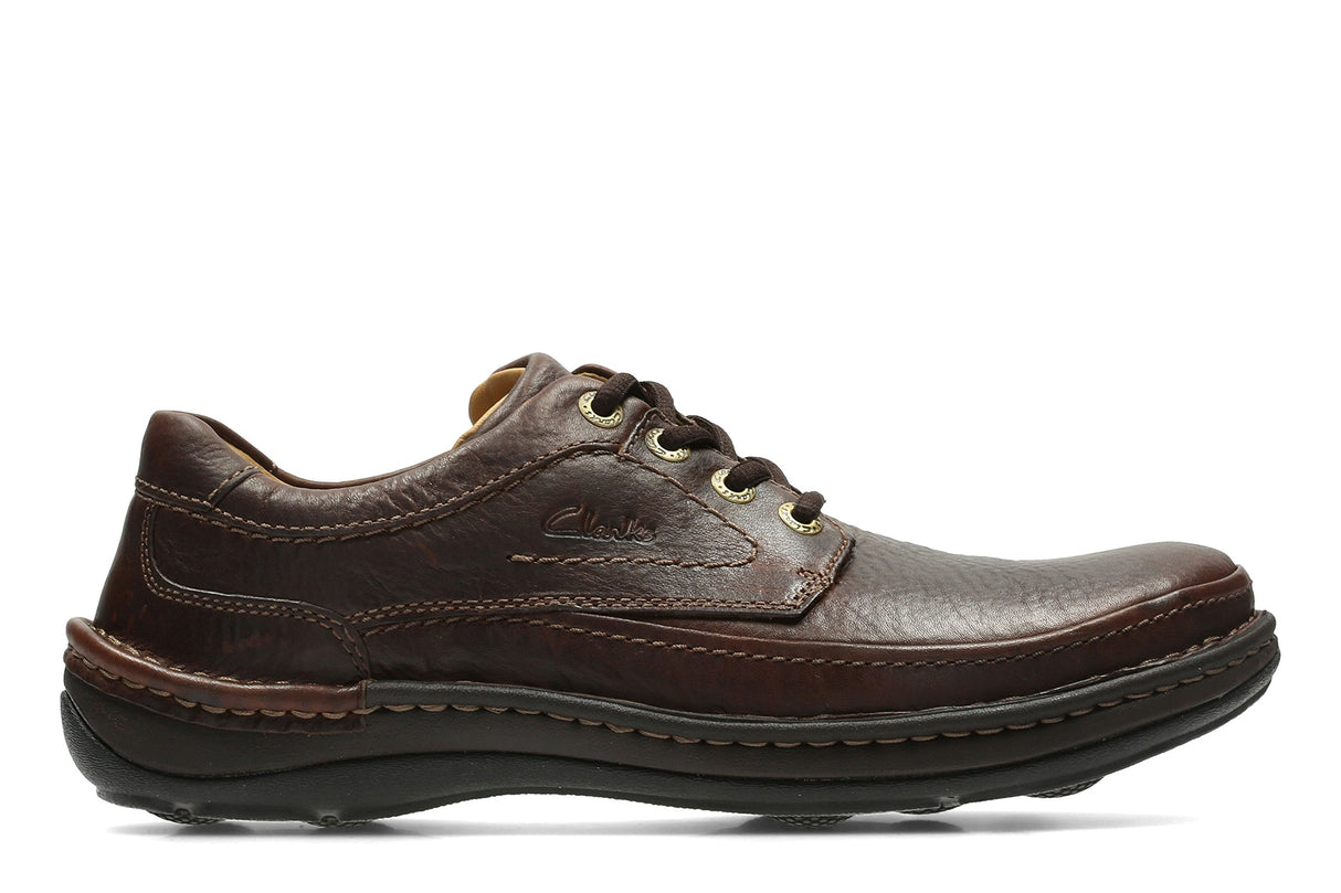 Clarks Nature Three, Botas derby Hombre, Mahogany Leather, 44.5 EU