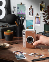 instax Mini EVO marrón. Cámara e Impresora con Pantalla LCD de 2,7 Pulgadas, 10 Efectos de Lente y 10 Efectos de película