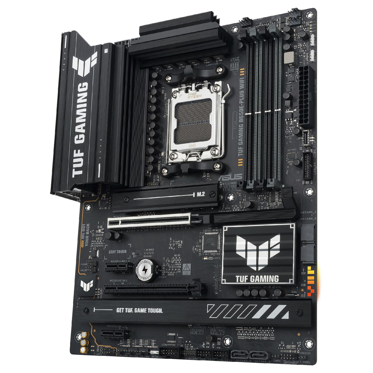 ASUS TUF Gaming B650E-PLUS WiFi - Placa Base AMD B650 ATX, 12+2+1 etapas de Potencia 80A, DDR5, PCIe 5.0, M.2, Wi-Fi 6E, 2.5Gb Ethernet, DisplayPort, HDMI, USB Tipo-C, BIOS Flashback, Aura Sync
