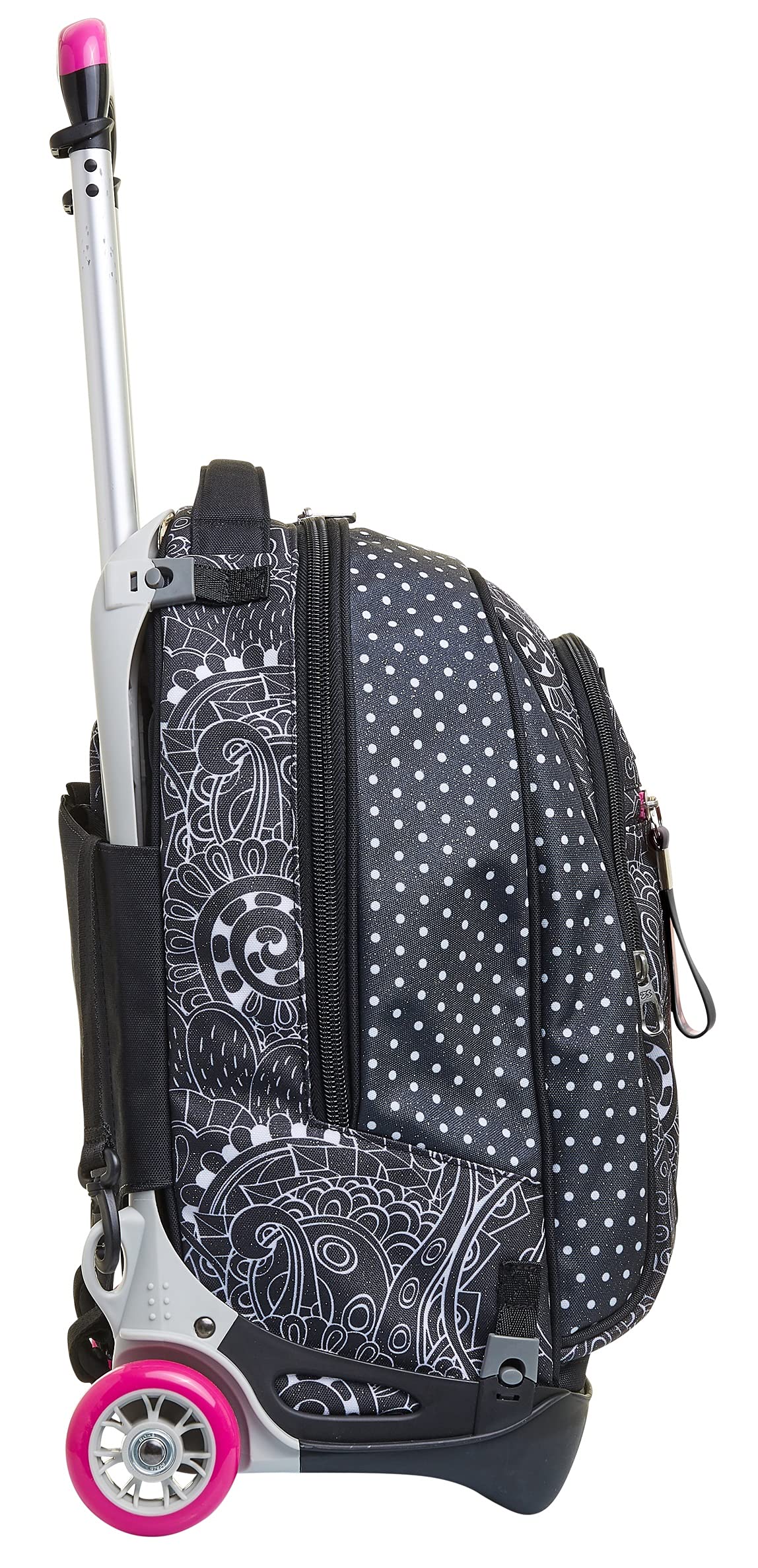 Seven Yub Mochila con Ruedas TROLLEY NEW TECH YANTRY GIRL, Negro - Mochila 3 en 1, Mochila Escolar con Carro - Bolso Escolar Niños, Niñas, Adolescentes - Bolsillo Frontal con organizador