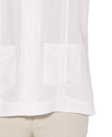 Cubavera - Camisa Guayabera de Manga Corta con Cuatro Bolsillos para Hombre, 100% Lino (Talla S-5x), Blanco Brillante, XL (Grandes) (Alto)