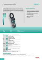 Kyoritsu Kew 2055 pinza amperimétrica digital compacta para la tamaño de corriente AC/DC, tensioni AC/DC, resistencia, continuidad, prueba diodo, frecuencia, Capacidad, Gris