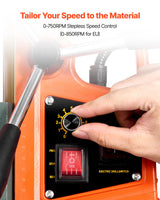 VEVOR Taladro Magnético de 1400 W, Diámetro de Perforación de 50 mm, Dirección Reversible, Velocidad de 0 a 850 RPM, Taladro Magnético con 6 Brocas para Bricolaje Industrial y Doméstico, Naranja