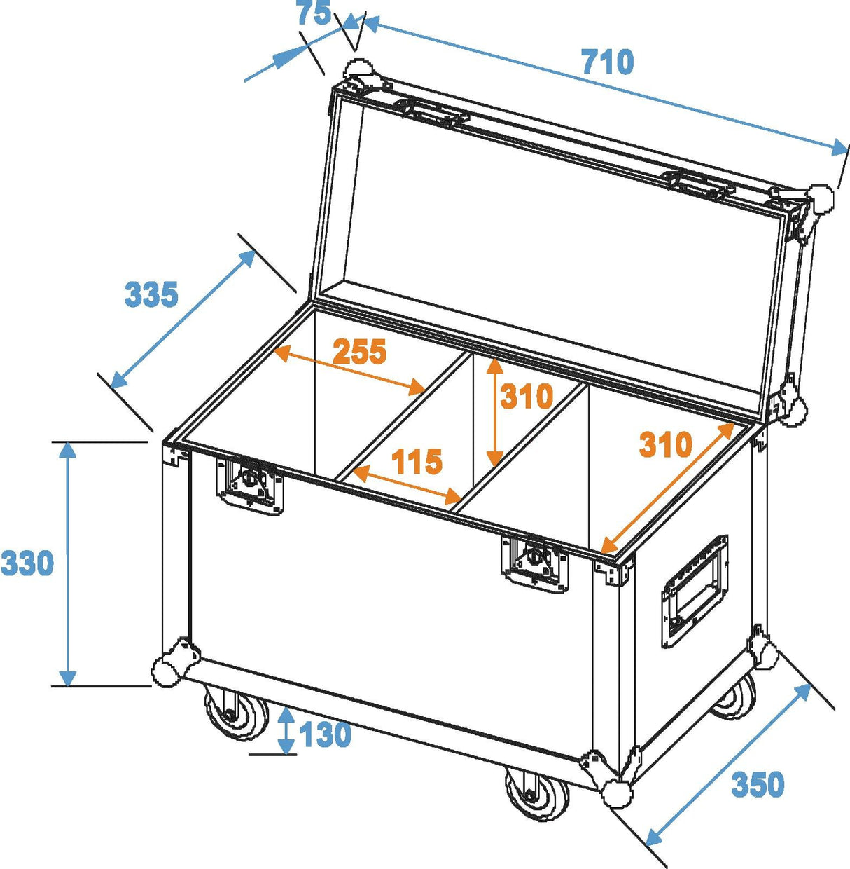 ROADINGER - Maletín para Transporte aéreo Tmh-30/40/60 con Ruedas, Multicolor, Talla única