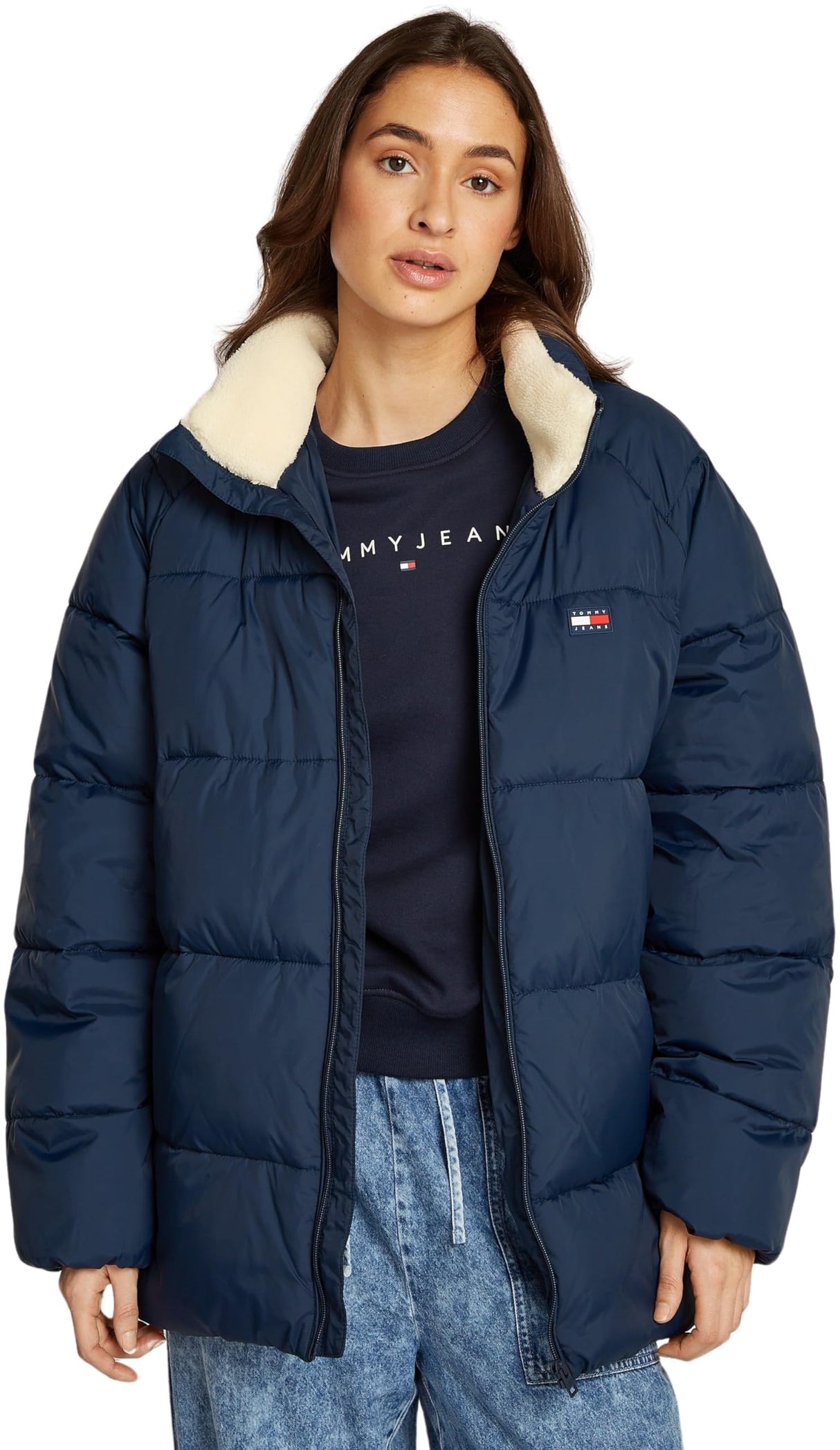Tommy Jeans Cazadora Acolchada Hombre Cálida, Azul (Dark Night Navy), S