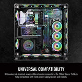 Thermaltake TtMod Kit de cable de alimentación de extensión de manga, ATX/EPS/PCI-E de 8 pines PCI-E de 6 pines con peines, negro, AC-052-CN1NAN-A3