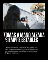 Canon EOS R6 V Cámara Mirrorless Compacta Full Frame | Vídeo 7K Raw, Estabilización Imagen y Open Gate Recording | Creación Contenido, Vlogging, Viajes | Compatible Objetivos RF
