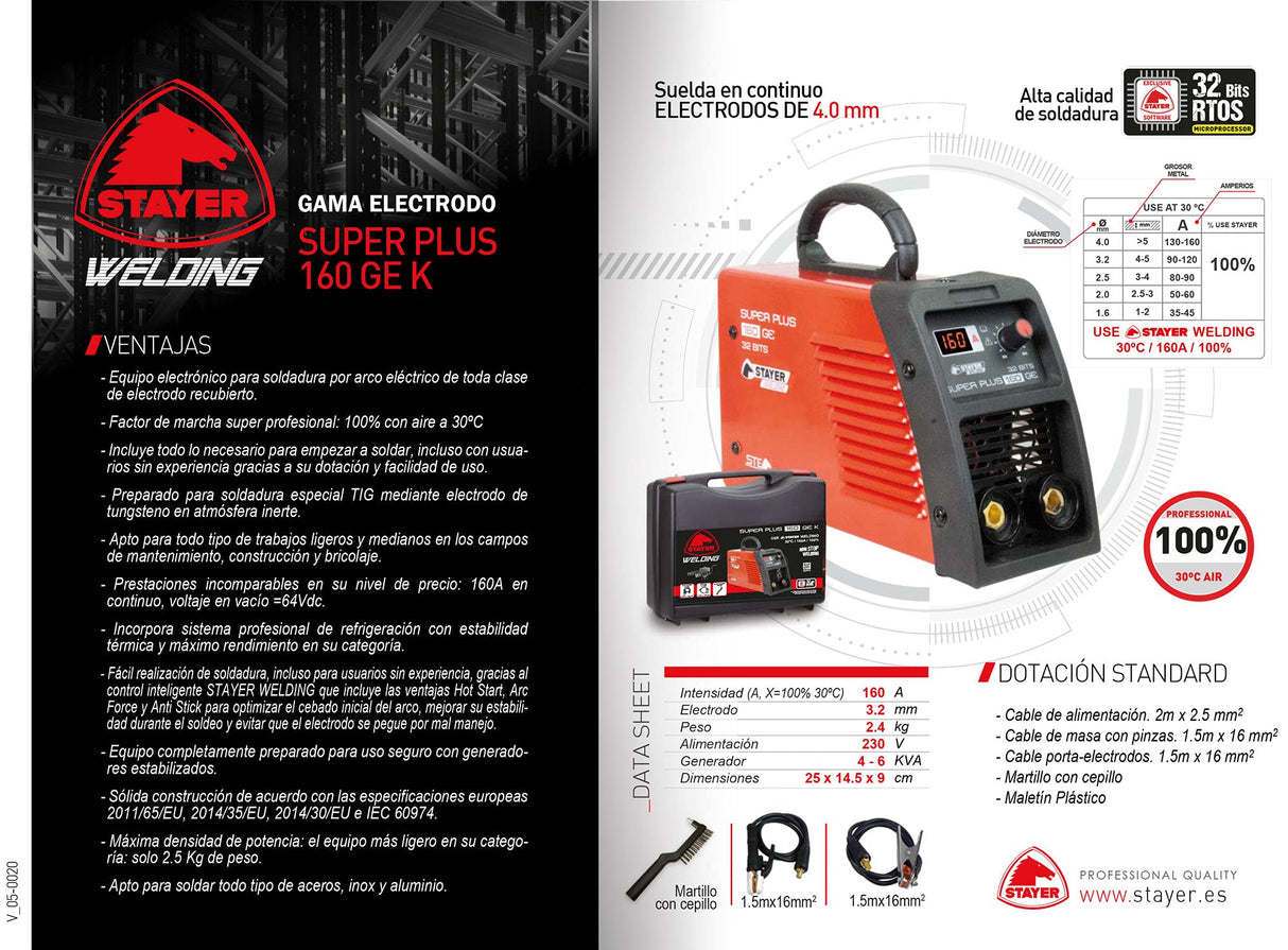 Equipo soldadura MMA para electrodo recubierto (160 A)