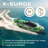 OVERMAX X-Surge Barco de Carreras RC Teledirigido con Luz LED, Velocidad de 35 km/h, 2 x Baterías de 1200 mAh, 30 Minutos de Diversión, Regulación de Velocidad, Alcance de hasta 100 m