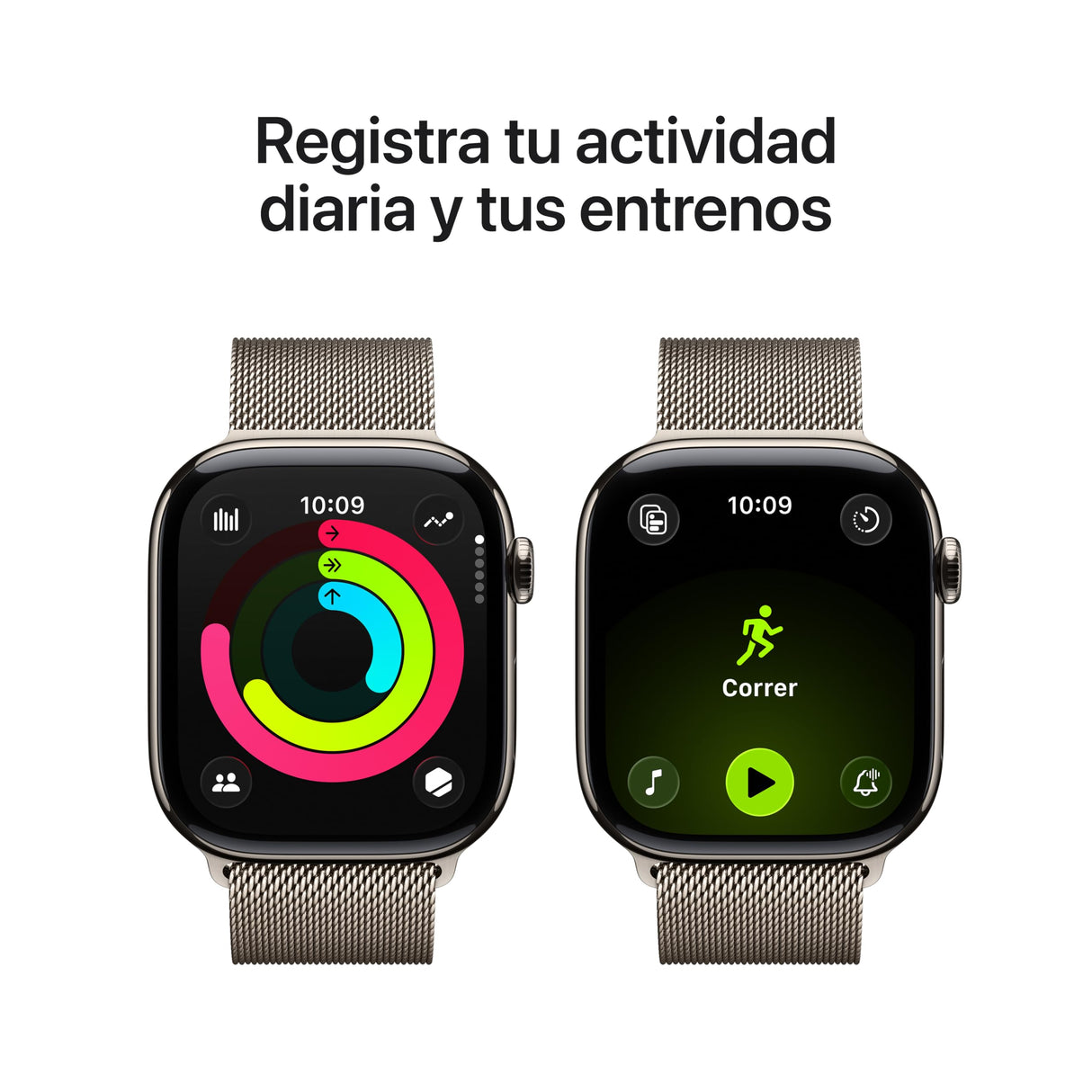 Apple Watch Series 11 GPS+Cellular con Caja de Titanio Natural de 46 mm y Pulsera Milanese Loop en Color Natural-Talla M/L.Calidad del Sueño,monitores de entreno y Salud,Pantalla Siempre Activa