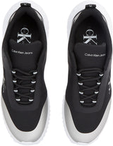 Calvin Klein Runner Sneaker Mujer Eva Runner Low Lace Mix sin Cordones, Negro (Black/Silver), 37