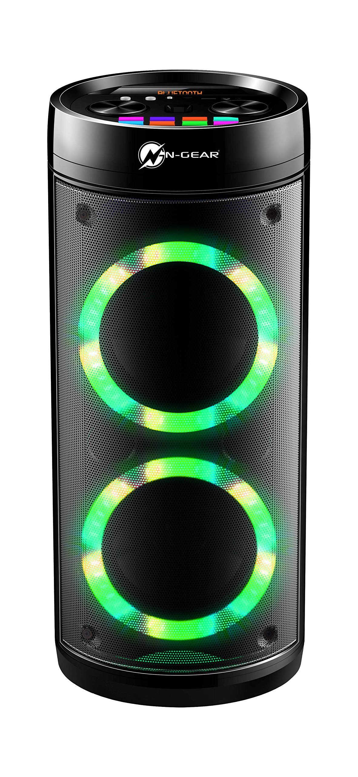 N-Gear LPG26R Let's Go Party Altavoz Bluetooth con micrófono Karaoke LED Disco, Función Power Bank, Potencia 600W (40W RMS) LGP26R