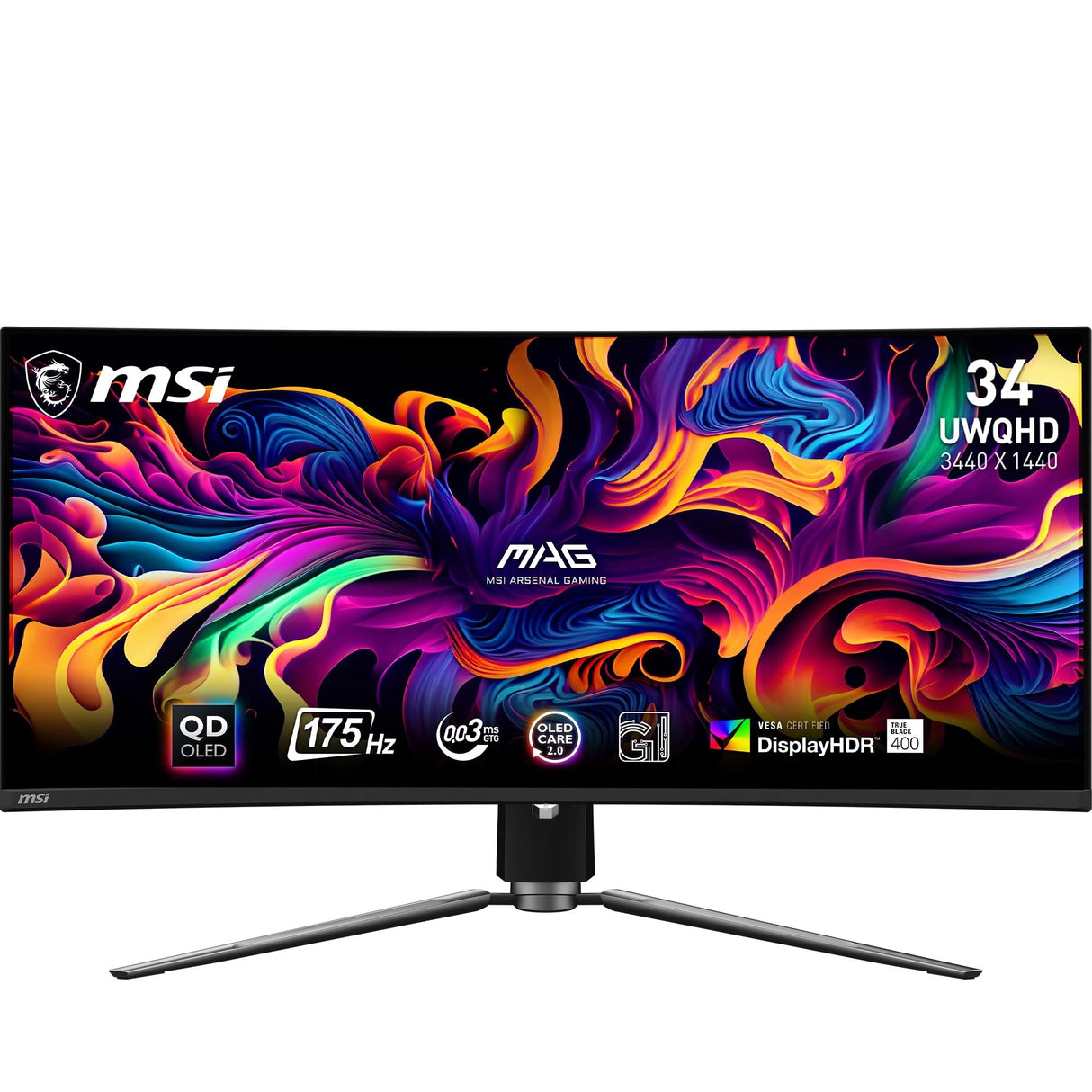 Msi Mag 341cqpde QD-Oled, GaminG-Monitor - 86.8 Cm (34.2" ), Schwarz, Uwqhd, QD-Oled, Curved, AdaptivE-Sync, Hdr, 175hz Panel - 1. Generation [energi