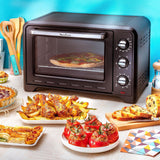 Moulinex Optimo OX495810 - Horno de Convección 60 L, 6 Modos de Cocción, Termostato hasta 240 y Temporizador hasta 120 Minutos, Bandeja de Horneado y Rejillas Reversibles, Diseño Compacto