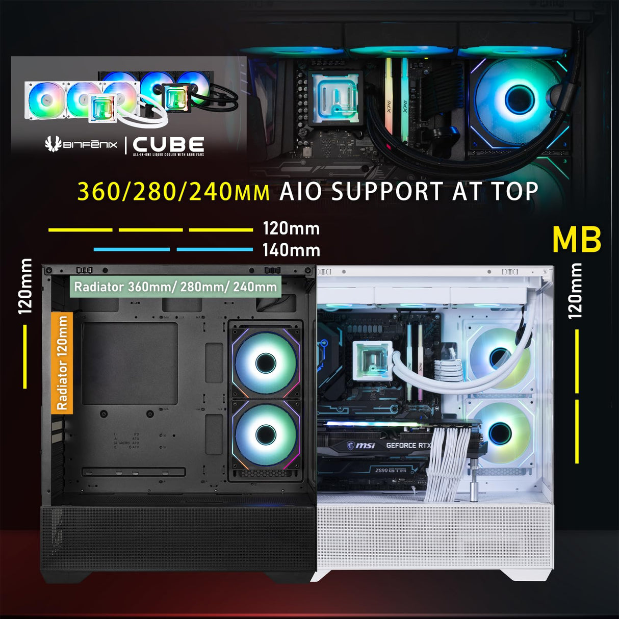 Caja del Ordenador Cube BitFenix CETO Basic Negro