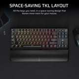 Corsair K70 Core TKL Wireless RGB Tenkeyless Teclado mecánico para Juegos – Interruptores lineales MLX Rojo v2 pre-lubricados – Amortiguación de Ruido – Teclas de Doble Disparo ABS – QWERTY NA