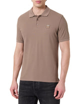 EMPORIO ARMANI Satin Label Polo Beachwear Camiseta, Nogal, XL para Hombre