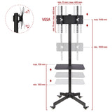 Ergosolid Falco-24 - Soporte de Suelo para TV, con Ruedas para Pantallas LCD LED y TV Curvas de 23"-55", Capacidad de Carga 25 kg, Negro