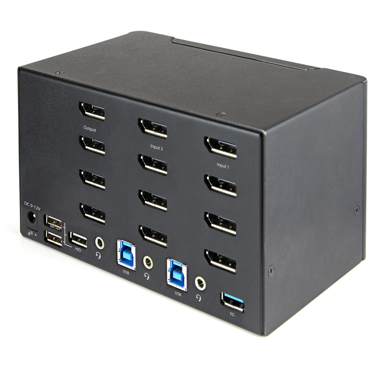 StarTech.com Switch Conmutador KVM de 2 Puertos DisplayPort 1.2 para 4 Monitores - DP HDR UHD 4K de 60Hz - Hub Ladrón de 2 Puertos USB 3.0 (5Gbps) - 4 Puertos USB 2.0 Audio Hotkeys (SV231QDPU34K)