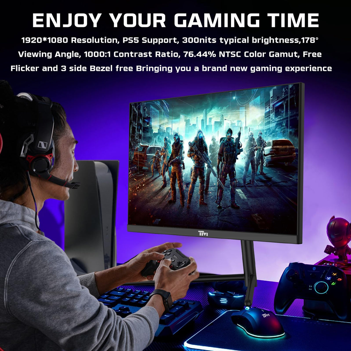 Twisted Minds Monitor Gaming, Pantalla de 27 Pulgadas Fast IPS - Resolución 1920 x 1080 FHD, frecuencia actualización 192 Hz, relación Aspecto 16:9, Tiempo Respuesta 0,5 ms - Negro (TM27FHD192IPS)