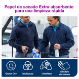 Tork 130052 Papel de secado extra Premium/Paños de limpieza compatibles con el sistema W1 y W2 / 2 x bobinas / 2 capas/Azul