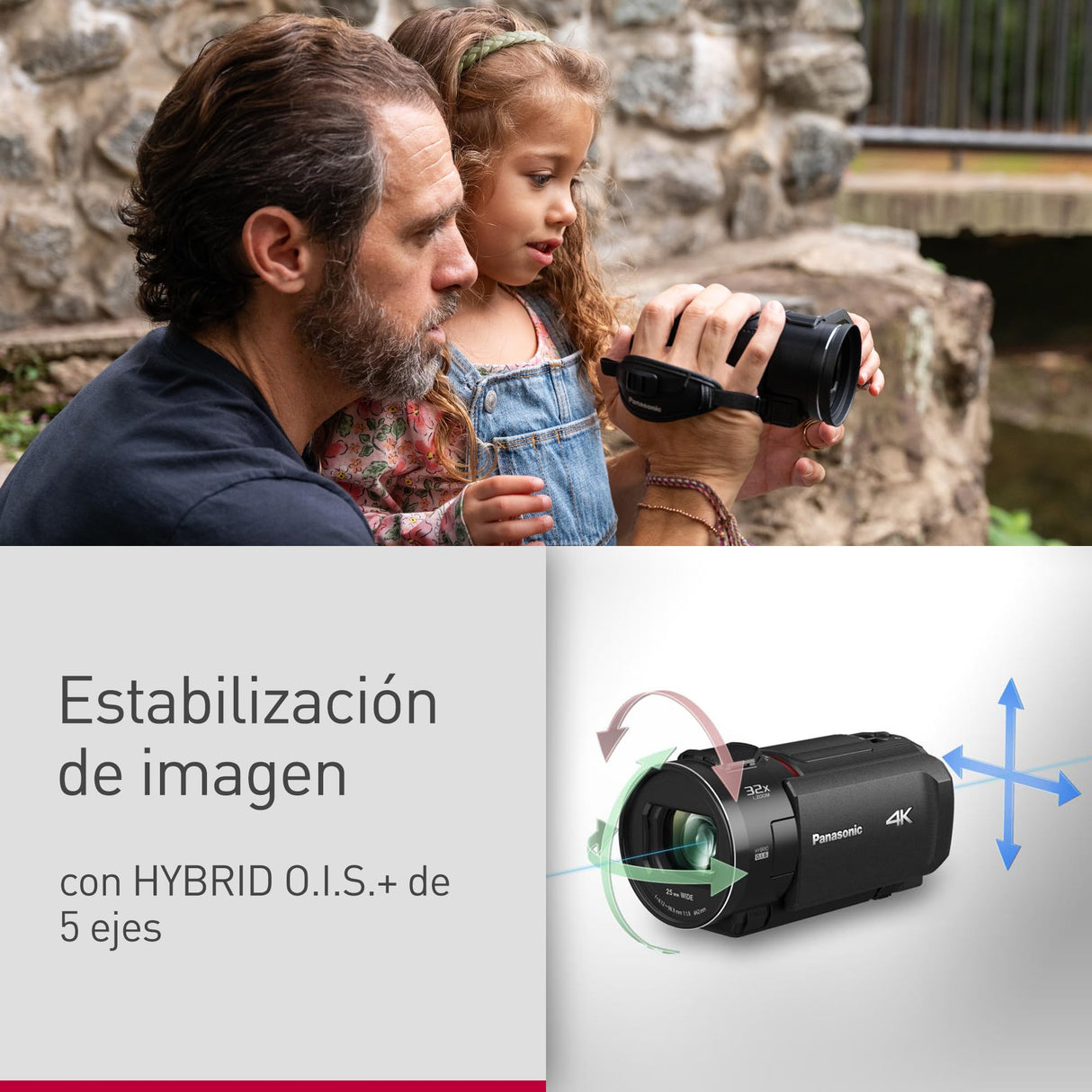 Panasonic HC-VX3E - Videocámara Semi-Profesional de 24x, O.I.S de 5 Ejes, Objetivo F1.8 - F4, 4K, Color Negro