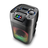 NGS Wild Club – Altavoz Portátil Bluetooth 5.2 con 80W de Potencia, TWS Luces Láser, Doble Entrada de Micrófono, Puerto USB/AUX/TF, Batería Recargable de 5400mAh, Karaoke Sonido, LED RGB.