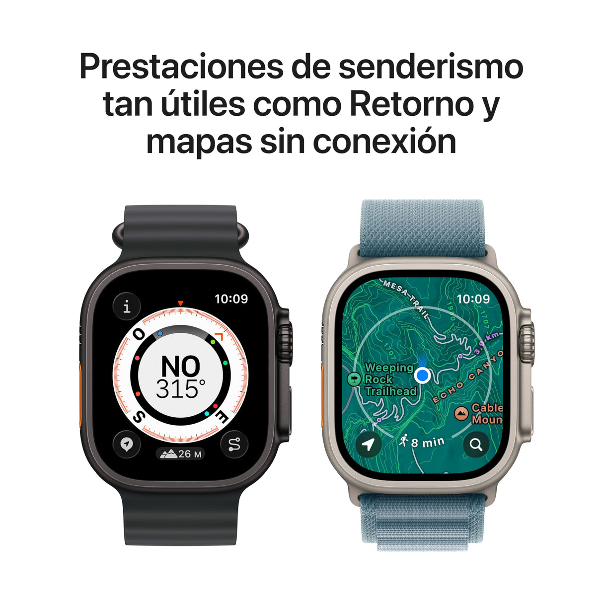 Apple Watch Ultra 3 GPS + Cellular, Reloj prémium para Running y Multideporte con Caja de Titanio Resistente de 49 mm y Pulsera Milanese Loop en Titanio Natural - Talla L.Monitores avanzados de Salud