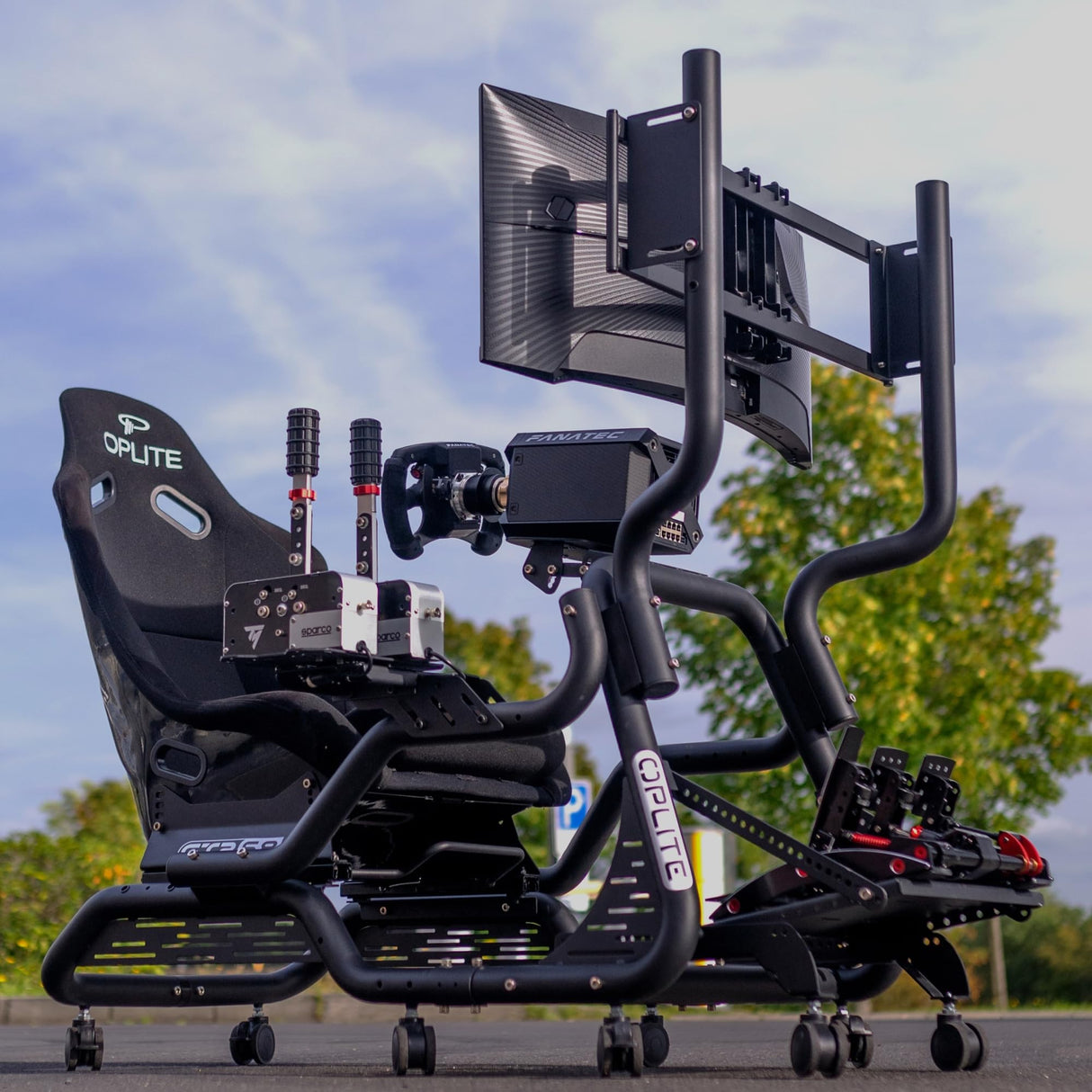 OPLITE Chasis Simracing GTR S3 compatible con todos los asientos de cubo de fibra de vidrio y todas las marcas de volantes