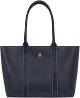 Tommy Hilfiger Bolso Tote Mujer con logotipo, Azul (Space Blue), Talla Única