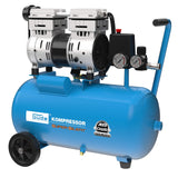 Güde Compresor Airpower 150/8/24 Silent (libre de aceite, silencioso, máx. 8 bar, 1100 W, caldera de 24 l, eff. Cantidad de suministro: 130 l/min, reductor de presión, 2 manómetros, válvula de