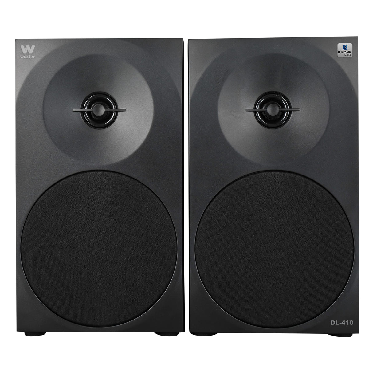 Woxter Dynamic Line 410 BT –Altavoces estéreo 2.0 150W de Potencia,Bluetooth, Madera, Woofer de 4 Pulgadas, 2 Tweeter, 3.5 mm, RCA, Control Volumen, Agudos, Graves, Bookself Speakers, Color Negro