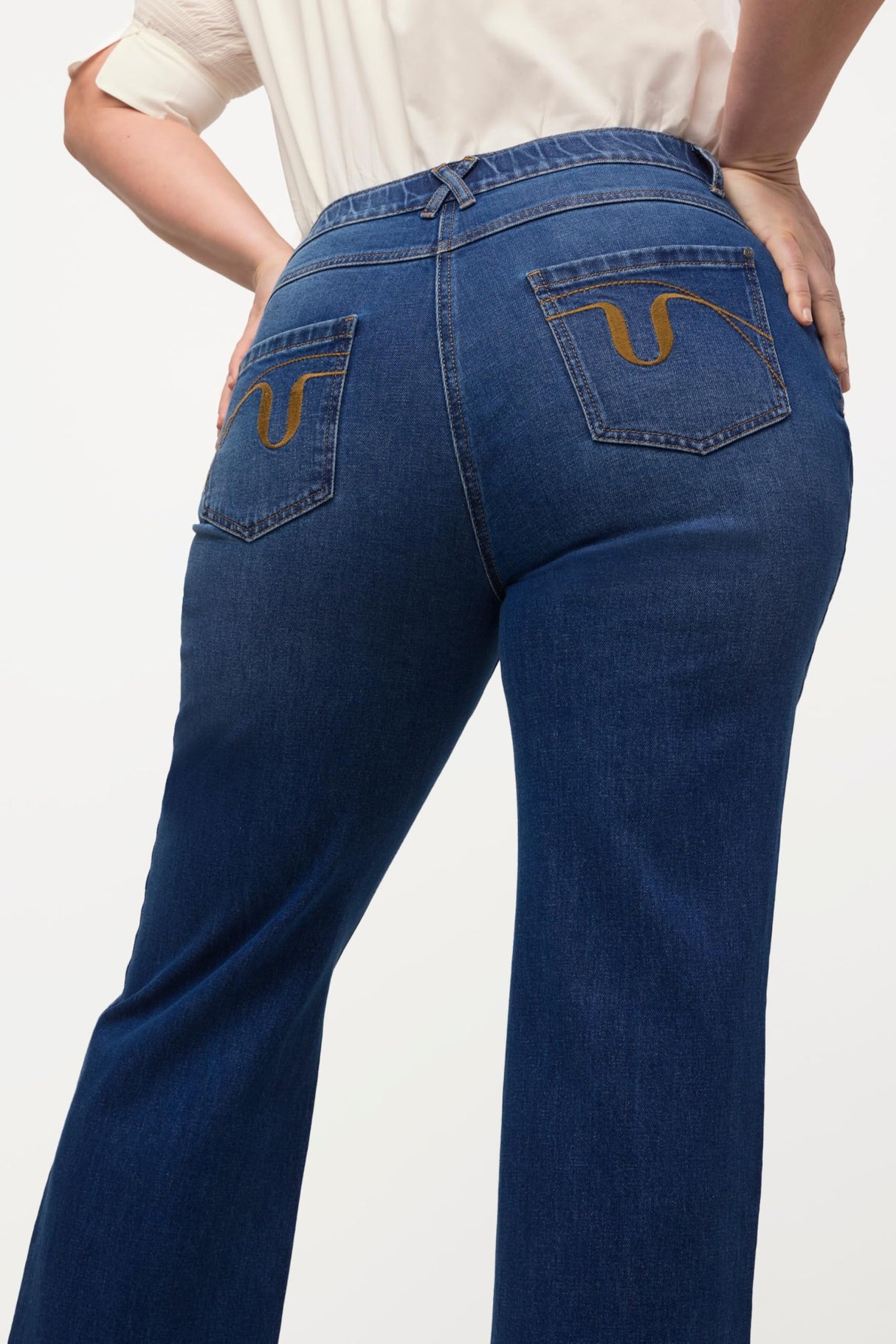 Ulla Popken Dummy Jeans, Dark Blue Denim, 32W / 30L para Mujer