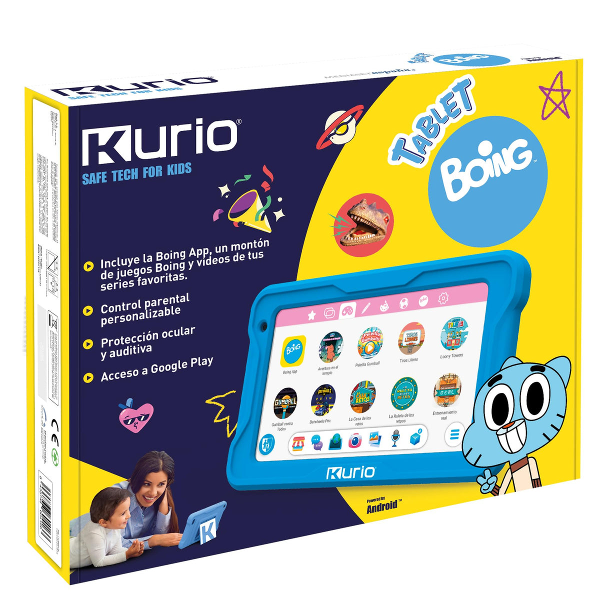 Diset Tablet Kurio Boing - Tablet para niños 3 años con Control Parental, Tablet 7 Pulgadas, Boing App, Google Play - Ideal para Padres Que Buscan una Tablet para niños Segura