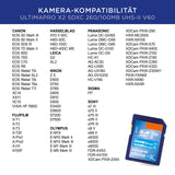 Integral Tarjeta SD de 512 GB UHS-II V60 con velocidades de lectura de hasta 260 MB/s y velocidades de escritura de 150 MB/s. Tarjeta de memoria de alta velocidad profesional SDXC
