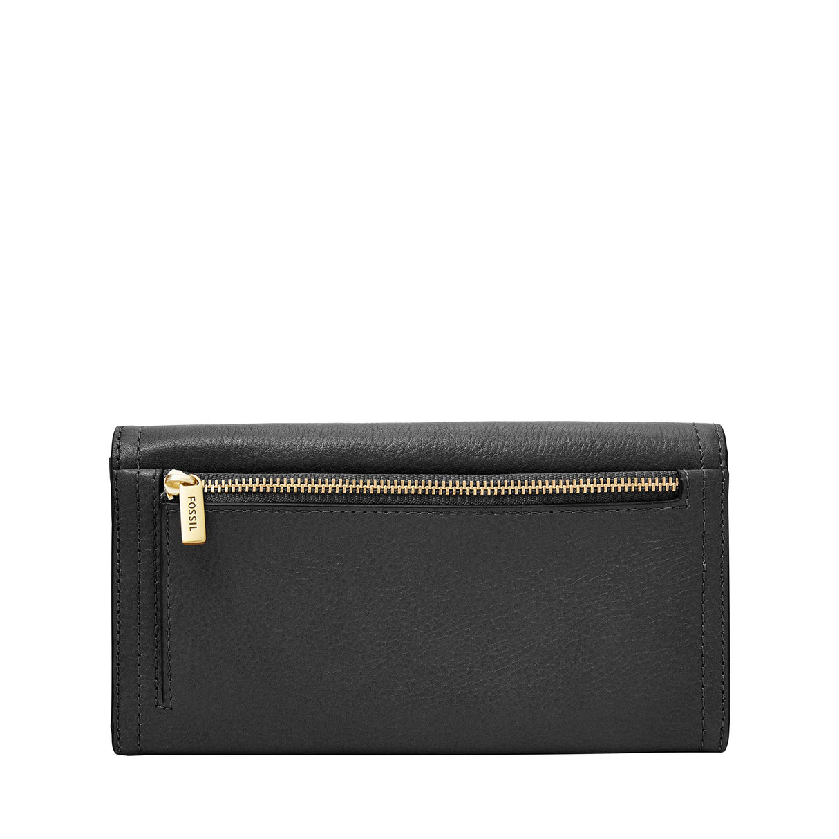 Fossil Billetero para mujer Logan, Bolso con solapa de piel y poliuretano negro 19,4 cm largo x 2,5 cm ancho x 10,2 cm alto SL7833001
