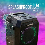 Panasonic SC-BMAX30 Altavoz Portátil para Fiestas con Bluetooth, Luces Integradas, Entrada Bass Reflex, 320 W, 14h de autonomía, USB, IPX4, Entradas para Guitarra y Micrófono para Karaoke, Negro