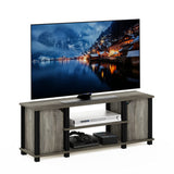 Furinno Brahms - Mueble de televisor con estantes y almacenamiento, color roble francés y negro