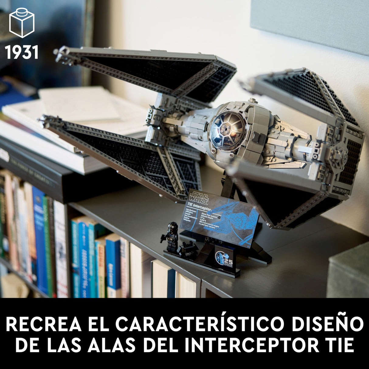 LEGO Star Wars Interceptor Tie Maqueta para Adultos de Construcción Ultimate Collector Series, Caza Estelar para Exponer y Coleccionar, Regalo para Hombres y Mujeres Fans de UCS 75382