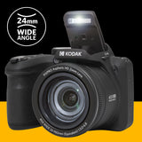 KODAK Pixpro Astro Zoom AZ405 - Cámara Digital Bridge, Zoom de 40x, Gran Angular de 24 mm, 20 megapíxeles, LCD de 3", vídeo Full HD 1080p, OIS, Pila AA - Negro