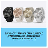 Garmin Vivomove Trend, Elegante Smartwatch Híbrido de 40 mm con Sofisticado Aspecto Analógico, Bisel de Acero Inoxidable y Funciones Inteligentes, Rose Gold Beige