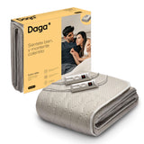 DAGA Calientacamas Doble, Sueño Cálido en tejido hipoalergénico acolchado, sistema de seguridad, 2 Niveles de Temperatura, Ahorro de consumo energético, Certificado OEKO-TEX,150x137 cm