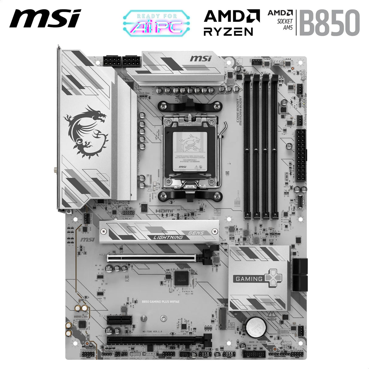 MSI B850 Gaming Plus WiFi6E DDR5 AM5 7E80-001