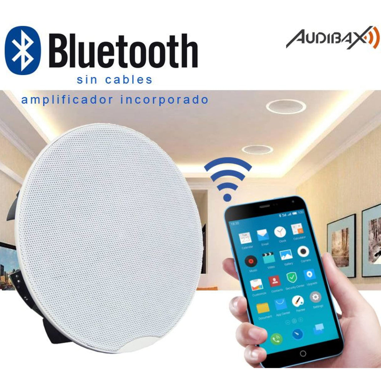 Audibax CM508-BT Altavoces Techo Blancos Bluetooth Empotrables 2 Vías 2 x 30W 5,25" Rejilla Magnética