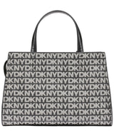 DKNY Avril Small Satchel Crossbody, 100% PVC con Forro De La PU Mujeres, Logotipo Negro y Negro