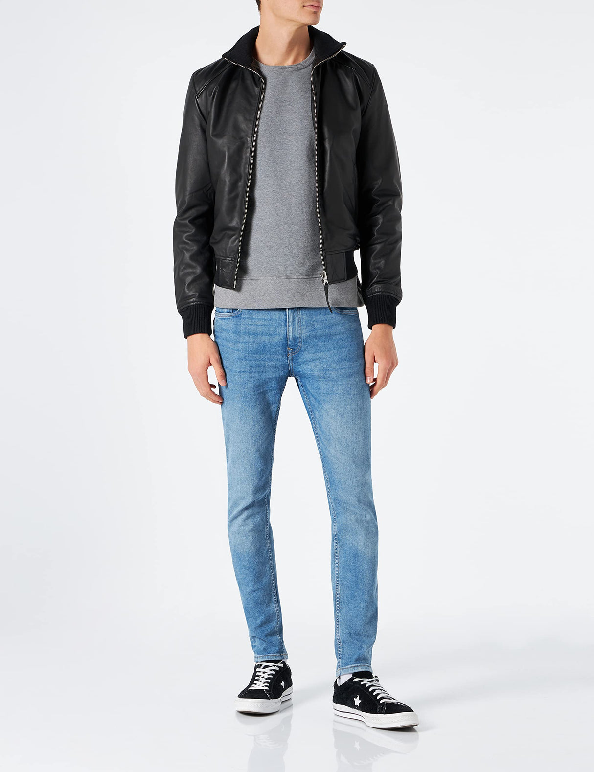 Schott NYC Lcfresno Chaqueta clásica con Cuello en el Lado Lateral, Negro, S Unisex Adulto