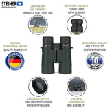 STEINER Prismáticos de Caza Observer 8x42 - Óptica de Calidad Alemana, imágenes versátiles, Brillantes y de Alto Contraste, diseño Ligero del Borde del Techo