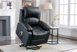 Astan Hogar Sillón Relax con Función Auto-Ayuda (Levanta Personas), Reclinación Eléctrica, Masaje Y Termoterapia, Modelo Ramón AH-AR30930NG, Negro,